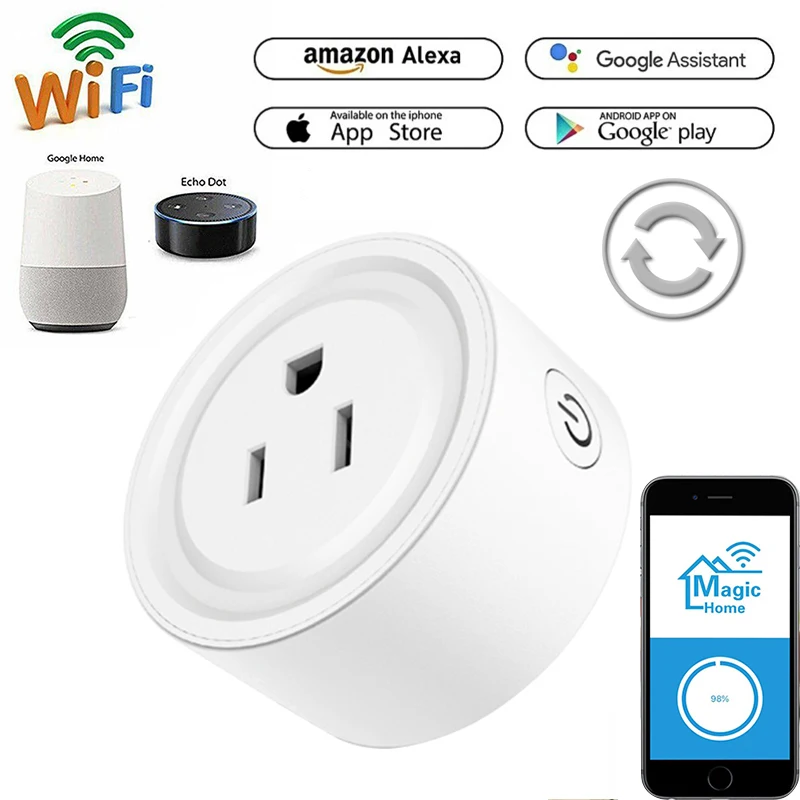 2PCS 10A Smart Plug WiFi US Standard ABS+PC Portable Remote Control Socket Smart Home Automation Support Alexa Google Home Voice
2PCS 10A Smart Plug WiFi US Standard ABS+PC Portable Remote Control Socket Smart Home Automation Support Alexa Google Home Voice