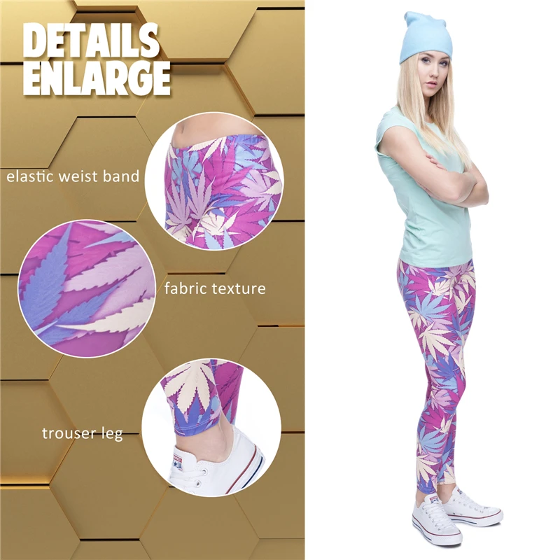 Weed Pink Leaves Print Women Leggings Fitness Breathable Perspiration Quick Drying Leggins High Elasticity Trouser Pants
Weed Pink Leaves Print Women Leggings Fitness Breathable Perspiration Quick Drying Leggins High Elasticity Trouser Pants