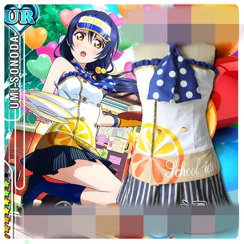 LoveLive Sonoda Umi SR Dress Summer Working Clothes Cosplay Dress Custom D