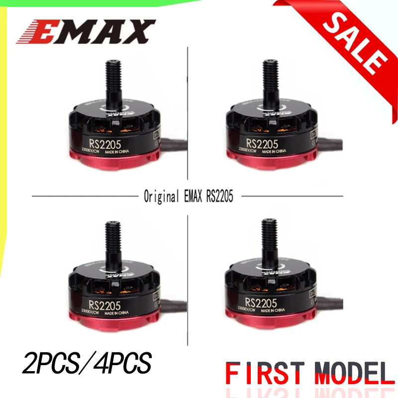 

4pcs Original Emax RS2205 2300KV 2600KV Cooling Brushless Motor Quad FPV QAV250 Drone CW/CCW (Black Prop Nut) RS2205