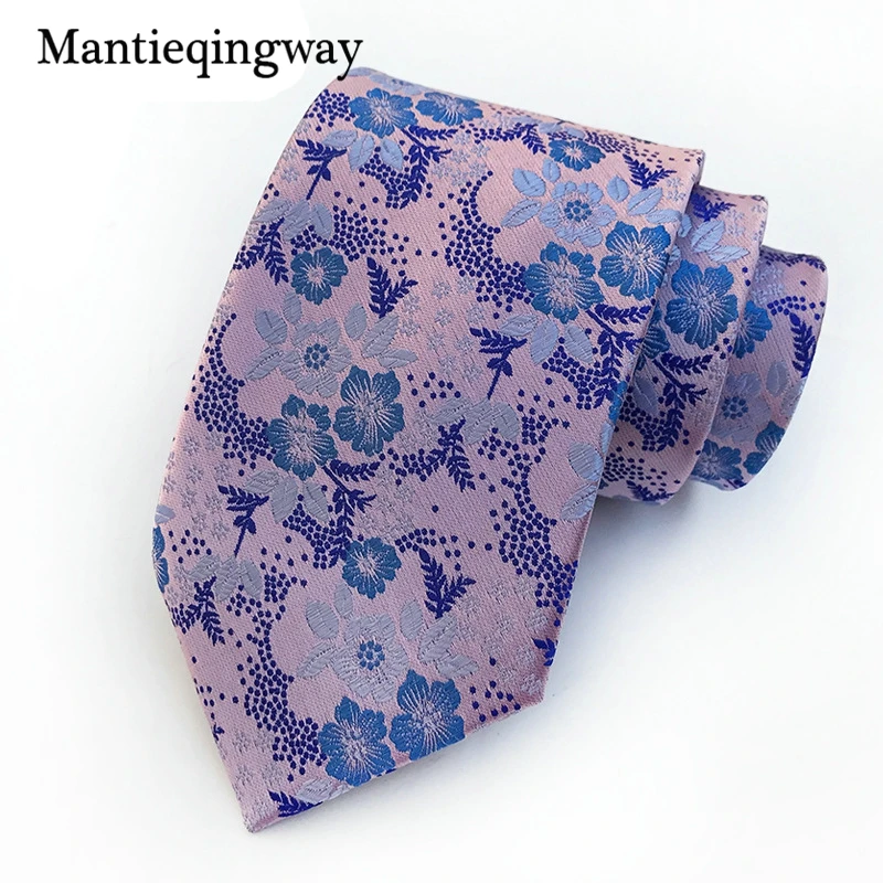 Mantieqingway для мужчин костюмы шеи галстук свадебной вечеринки 8 см Цветочные