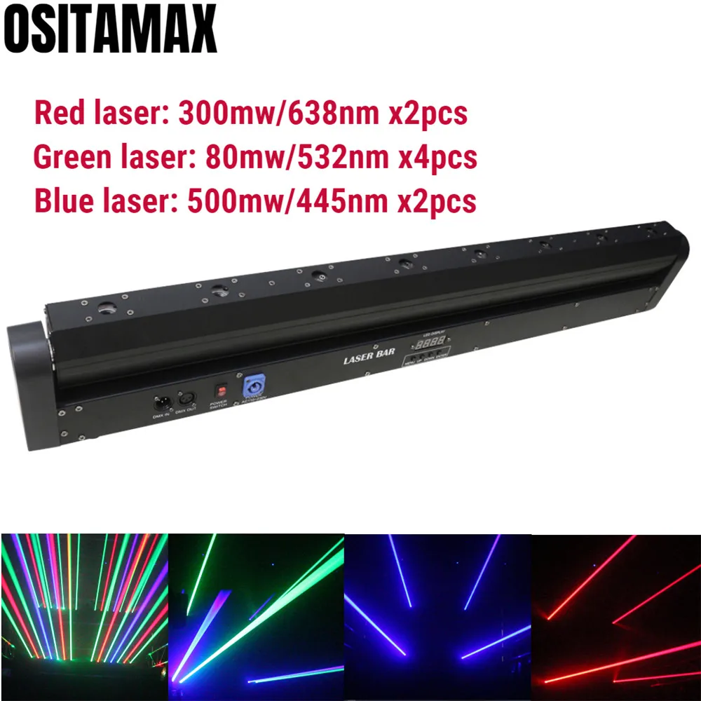 Линейный луч лазерный движущийся головной свет RGB 3 вида цветов 800 мВт сценический