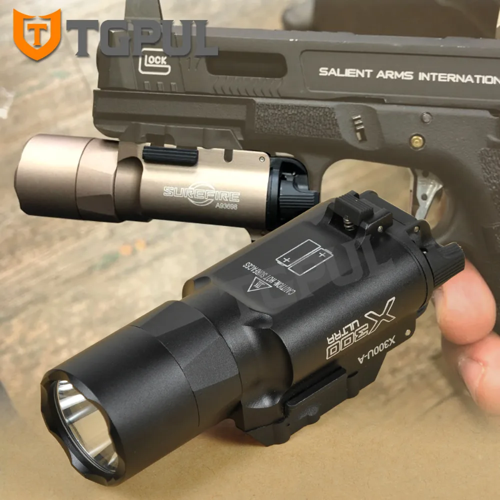 TGPUL Tactical SF X300 Ultra Pistol Gun Light X300U 500 Lumens High Output Weapon Flashlight Fit 20mm Picatinny Weaver Rail
TGPUL Tactical SF X300 Ultra Pistol Gun Light X300U 500 Lumens High Output Weapon Flashlight Fit 20mm Picatinny Weaver Rail