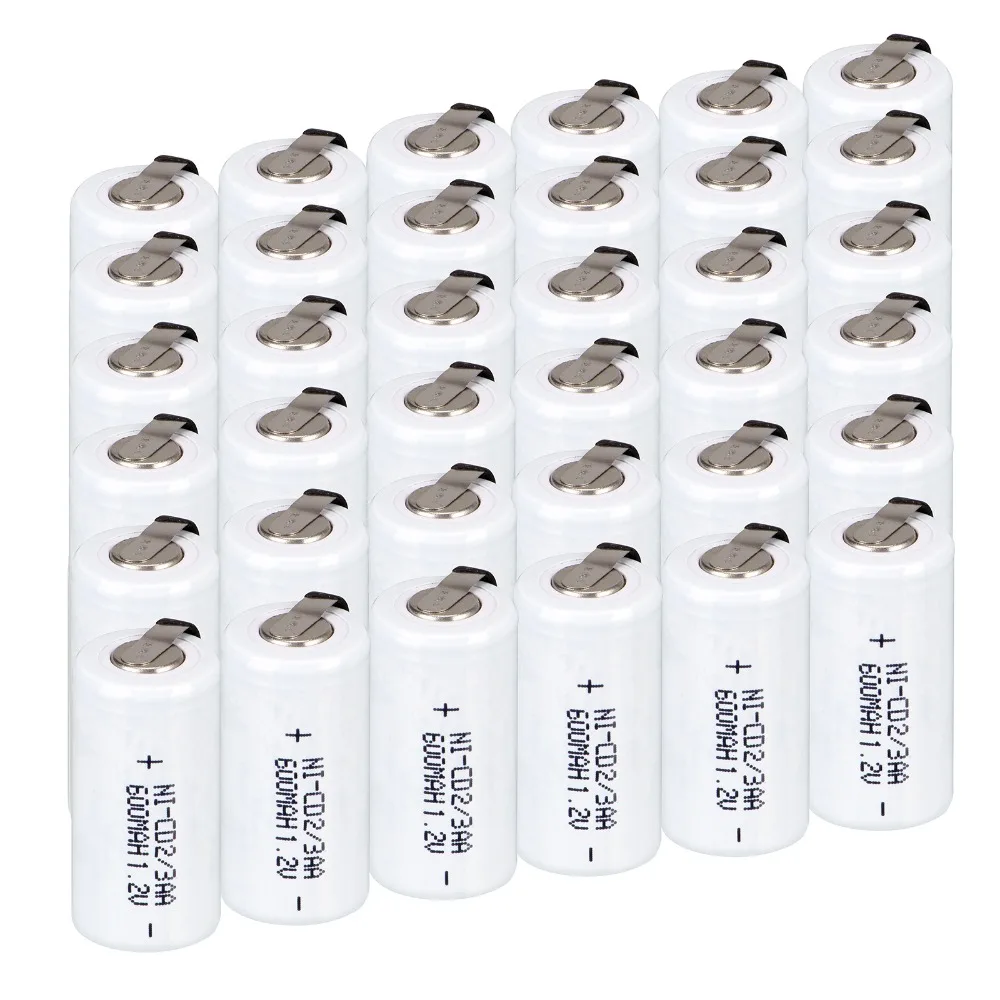 40 pcs 2/3AA rechargeable battery 600 mah Ni-Cd 1.2V Batteries 2.8*1.4cm- white color
40 pcs 2/3AA rechargeable battery 600 mah Ni-Cd 1.2V Batteries 2.8*1.4cm- white color