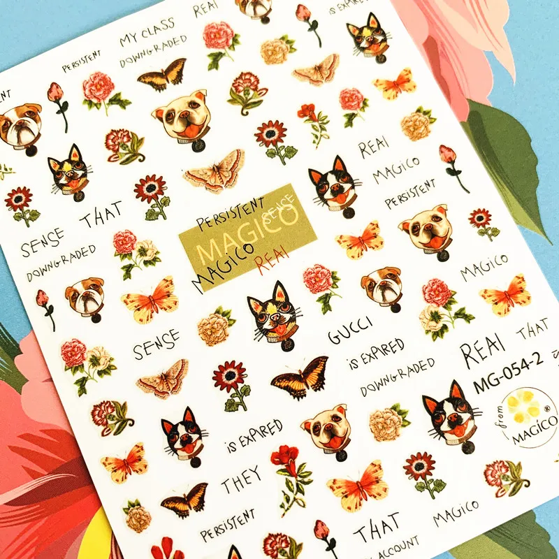 Newest MG-054-2 Flower and cute dog 3d nail art sticker nail decal stamping export japan designs rhinestones decorations
Newest MG-054-2 Flower and cute dog 3d nail art sticker nail decal stamping export japan designs rhinestones decorations