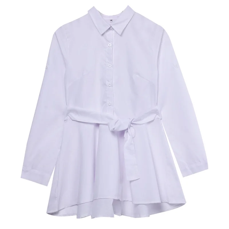 New Fashion Womens summer spring Loose casual slim Button sashes solid white Long Sleeve Blouse shirt
New Fashion Womens summer spring Loose casual slim Button sashes solid white Long Sleeve Blouse shirt