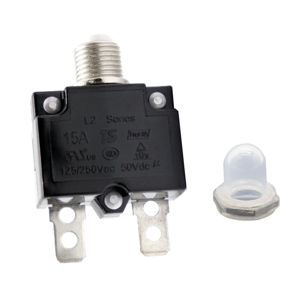 1 Pcs 15A Circuit Breaker With Push Button Resettable & Transparent Waterproof Cap For Car Truck Boat Etc DC 50V Or AC 125/250V
1 Pcs 15A Circuit Breaker With Push Button Resettable & Transparent Waterproof Cap For Car Truck Boat Etc DC 50V Or AC 125/250V
