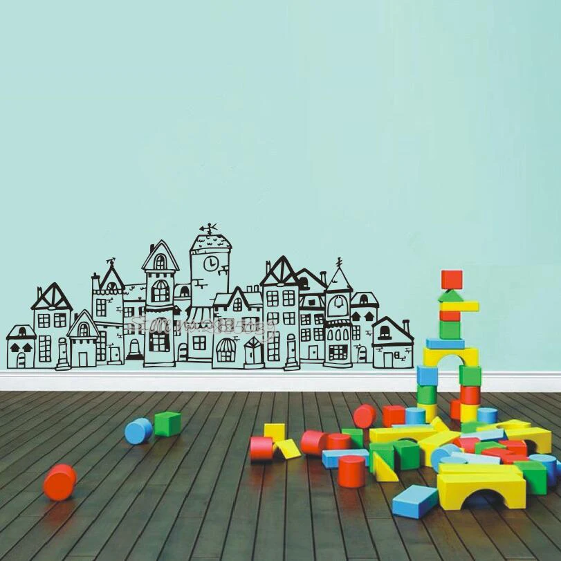 New Arrival Cartoon House Lovely Village Wall Sticker Art Design Home Decor Vinyl Wall Decal Custom Colors Baby Room Mural SA949
New Arrival Cartoon House Lovely Village Wall Sticker Art Design Home Decor Vinyl Wall Decal Custom Colors Baby Room Mural SA949