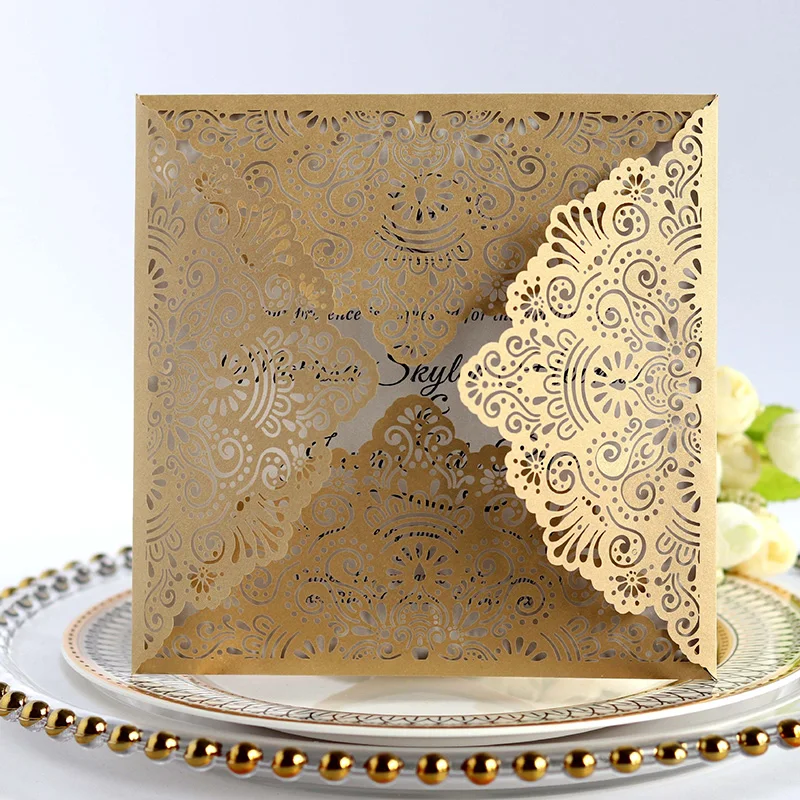 100pcs Hollow Laser Cut Wedding Invitations Card Lace Marriage Greeting Card Customized Wedding Birthday Party Favor Decoration
100pcs Hollow Laser Cut Wedding Invitations Card Lace Marriage Greeting Card Customized Wedding Birthday Party Favor Decoration