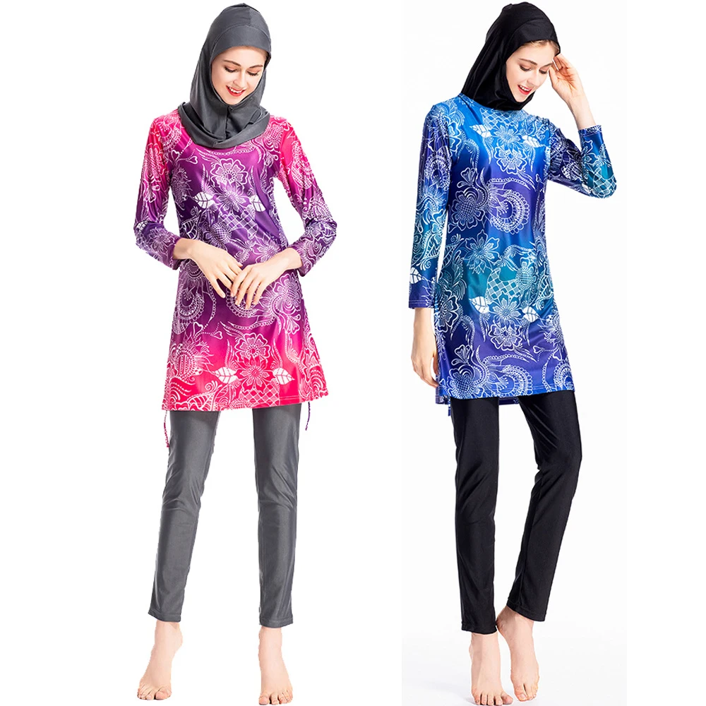 2021 Floral Long Sleeve Islamic Swimsuit Modest Muslim Swimwear Women Islam Three Piece Full Cover Hijab Beachwear 4XL Plus Size
2021 Floral Long Sleeve Islamic Swimsuit Modest Muslim Swimwear Women Islam Three Piece Full Cover Hijab Beachwear 4XL Plus Size