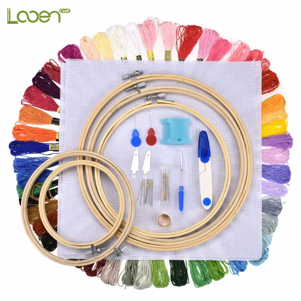 50 Colors Skeins Embroidery Floss Cross Stitch Thread Hoop Kit 5pcs Bamboo Embroidery Hoops DIY Sewing Accessories For Women
50 Colors Skeins Embroidery Floss Cross Stitch Thread Hoop Kit 5pcs Bamboo Embroidery Hoops DIY Sewing Accessories For Women