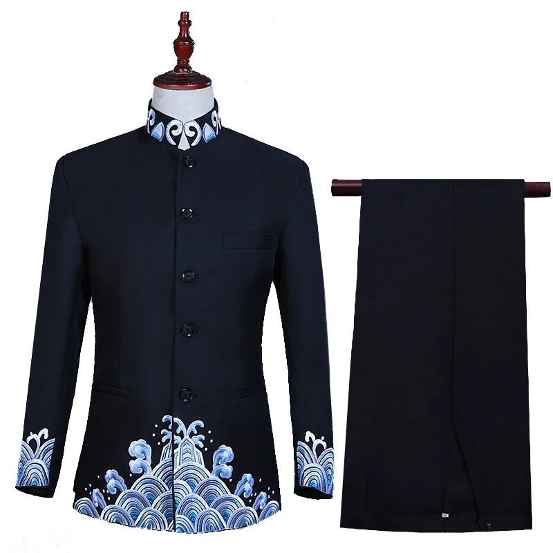 Chinese Style New Design Mens Embroidery Singer Show Suits Groom Wedding Dress Suit Printed 2-piece Set Suits for Men 3XL
Chinese Style New Design Mens Embroidery Singer Show Suits Groom Wedding Dress Suit Printed 2-piece Set Suits for Men 3XL