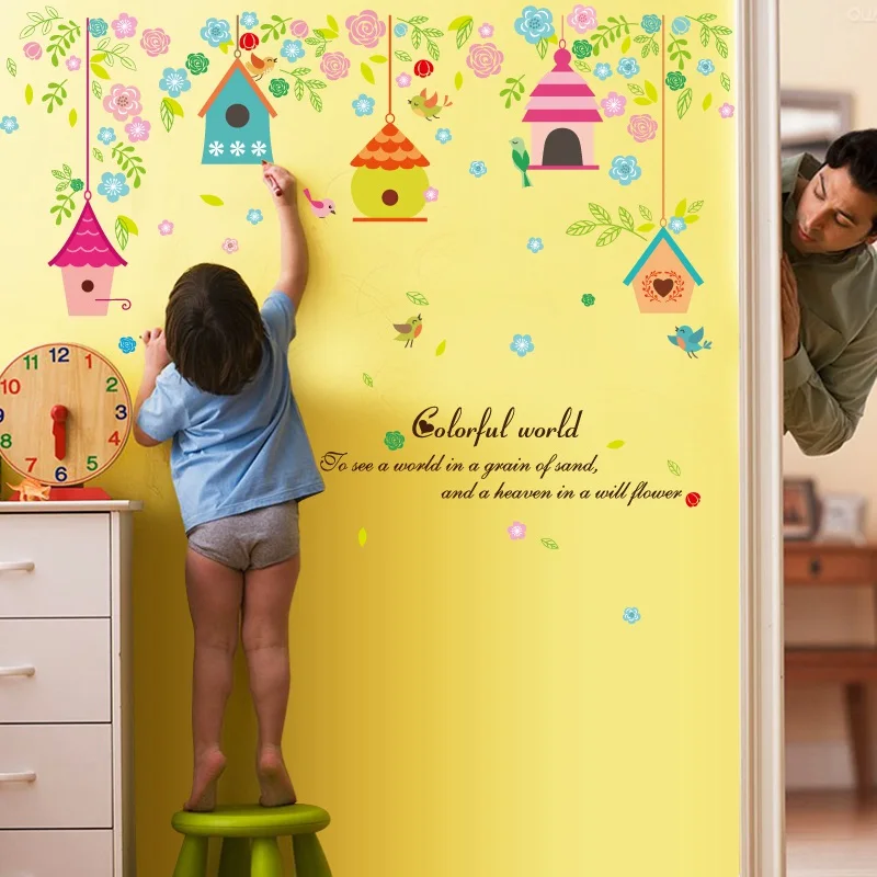 Zs Sticker 65*105 cm Cartoon Birds House Wall Stickers Wall Stickers for Kids Room Nursery Decor girls bedroom Home Decor
Zs Sticker 65*105 cm Cartoon Birds House Wall Stickers Wall Stickers for Kids Room Nursery Decor girls bedroom Home Decor