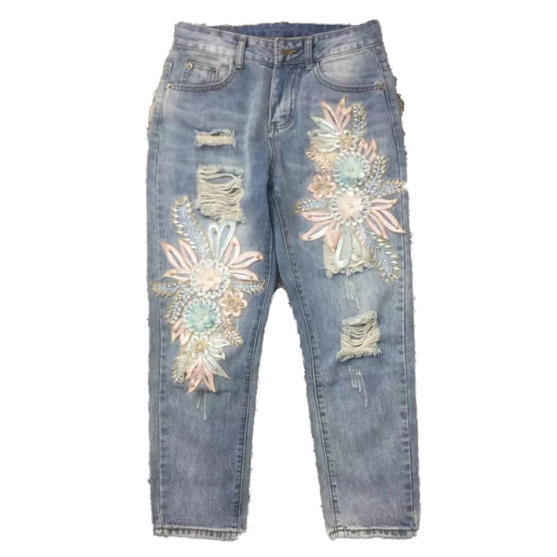 Jeans women 2020 summer fashion high waist beaded embroidered skinny ankle length jeans
Jeans women 2020 summer fashion high waist beaded embroidered skinny ankle length jeans