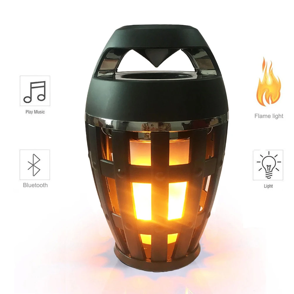 2в1 пламя атмосферная лампа свет Bluetooth динамик портативная беспроводная