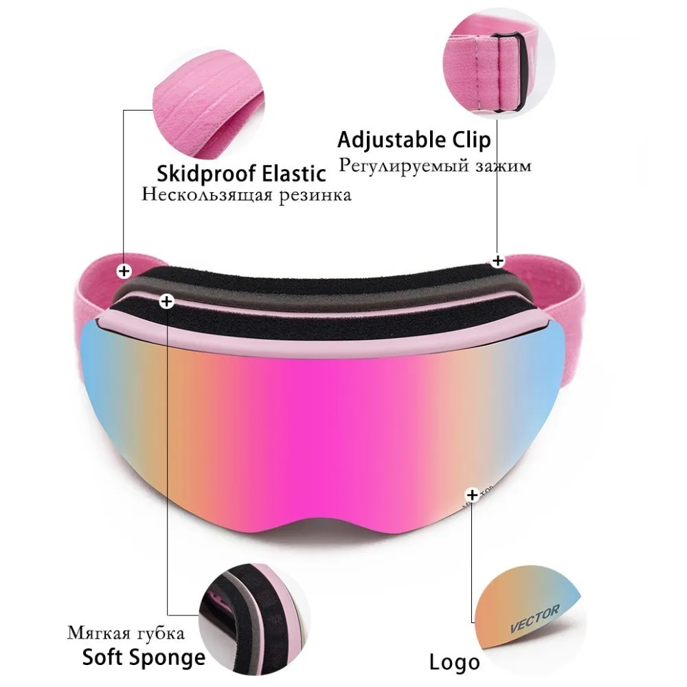 Magnets OTG Ski Goggles UV400 Snowboard Anti-fog Snow Glasses Interchangeable Spherical Lenses Skiing Men Women
Magnets OTG Ski Goggles UV400 Snowboard Anti-fog Snow Glasses Interchangeable Spherical Lenses Skiing Men Women