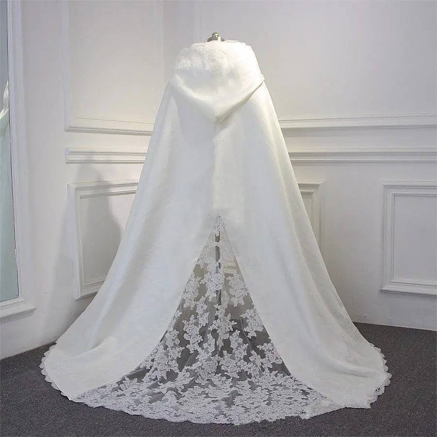 Свадебная накидка с длинным шлейфом роскошный белый/цвет слоновой кости