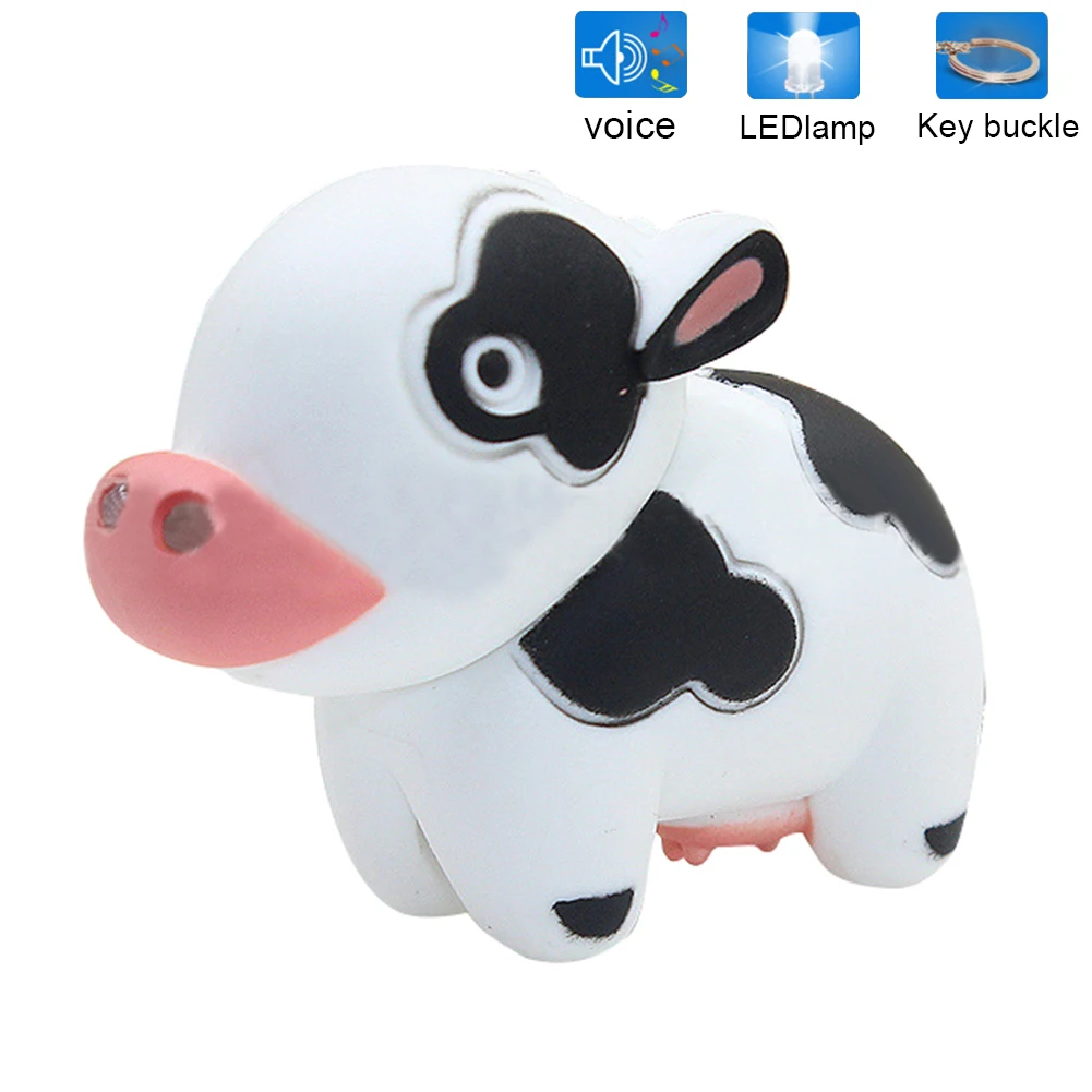 Fashion Cute Cow LED Keychain with Sound Christmas Children Creative Gift Sounding Luminous Bag Decor Key Chain Pendant брелки
Fashion Cute Cow LED Keychain with Sound Christmas Children Creative Gift Sounding Luminous Bag Decor Key Chain Pendant брелки