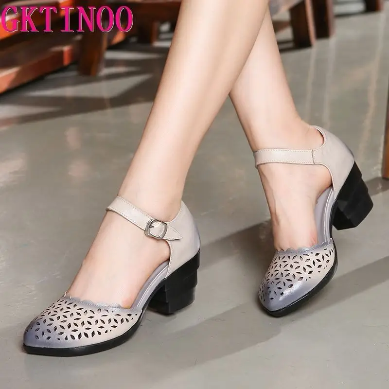 GKTINOO Pointed Toes Women Thick Heels Sandals Covered Toe Shoes Ethnic Style Summer Genuine Leather Hollow Women Sandal
GKTINOO Pointed Toes Women Thick Heels Sandals Covered Toe Shoes Ethnic Style Summer Genuine Leather Hollow Women Sandal