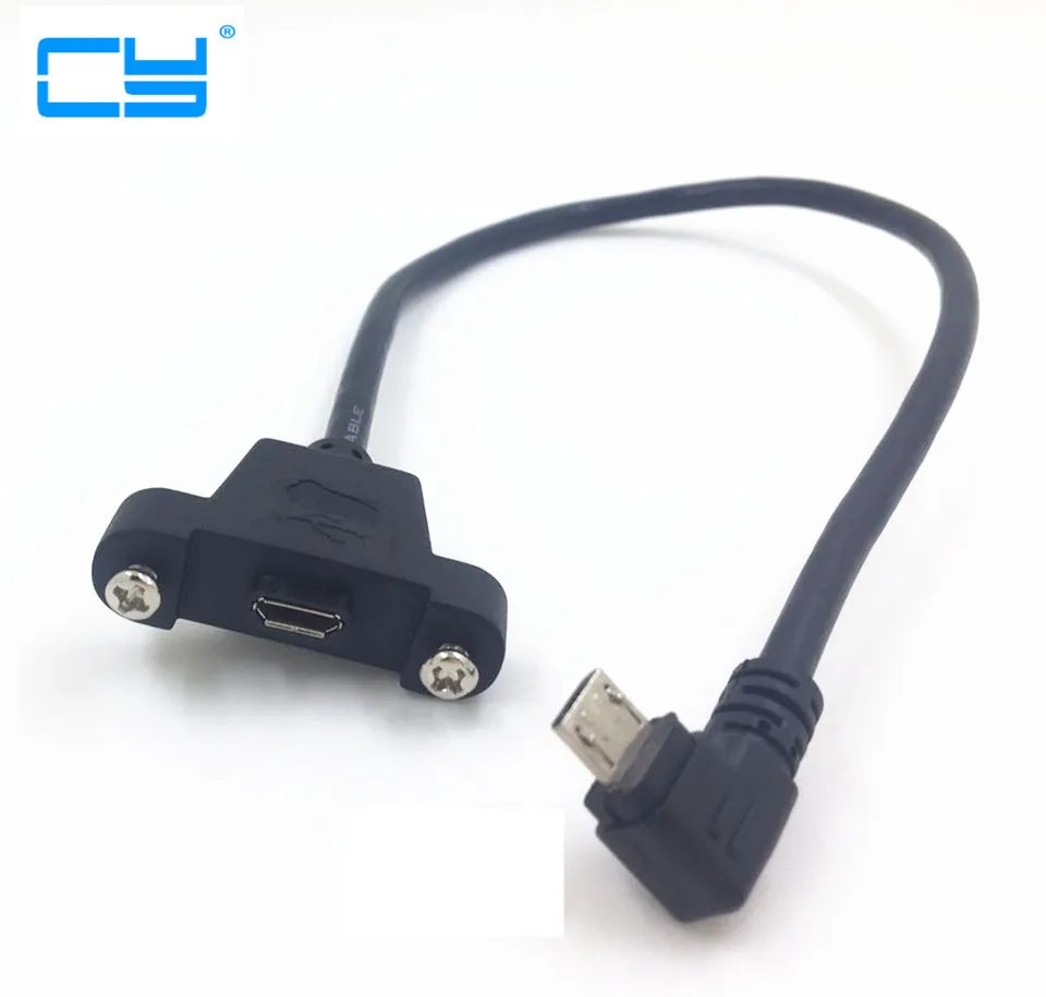 Left & Right 90 Degree Angled Micro USB 2.0 Male to Female Extension Cable Full 5Pin Connected With screws Panel Mount Hole 30cm
Left & Right 90 Degree Angled Micro USB 2.0 Male to Female Extension Cable Full 5Pin Connected With screws Panel Mount Hole 30cm