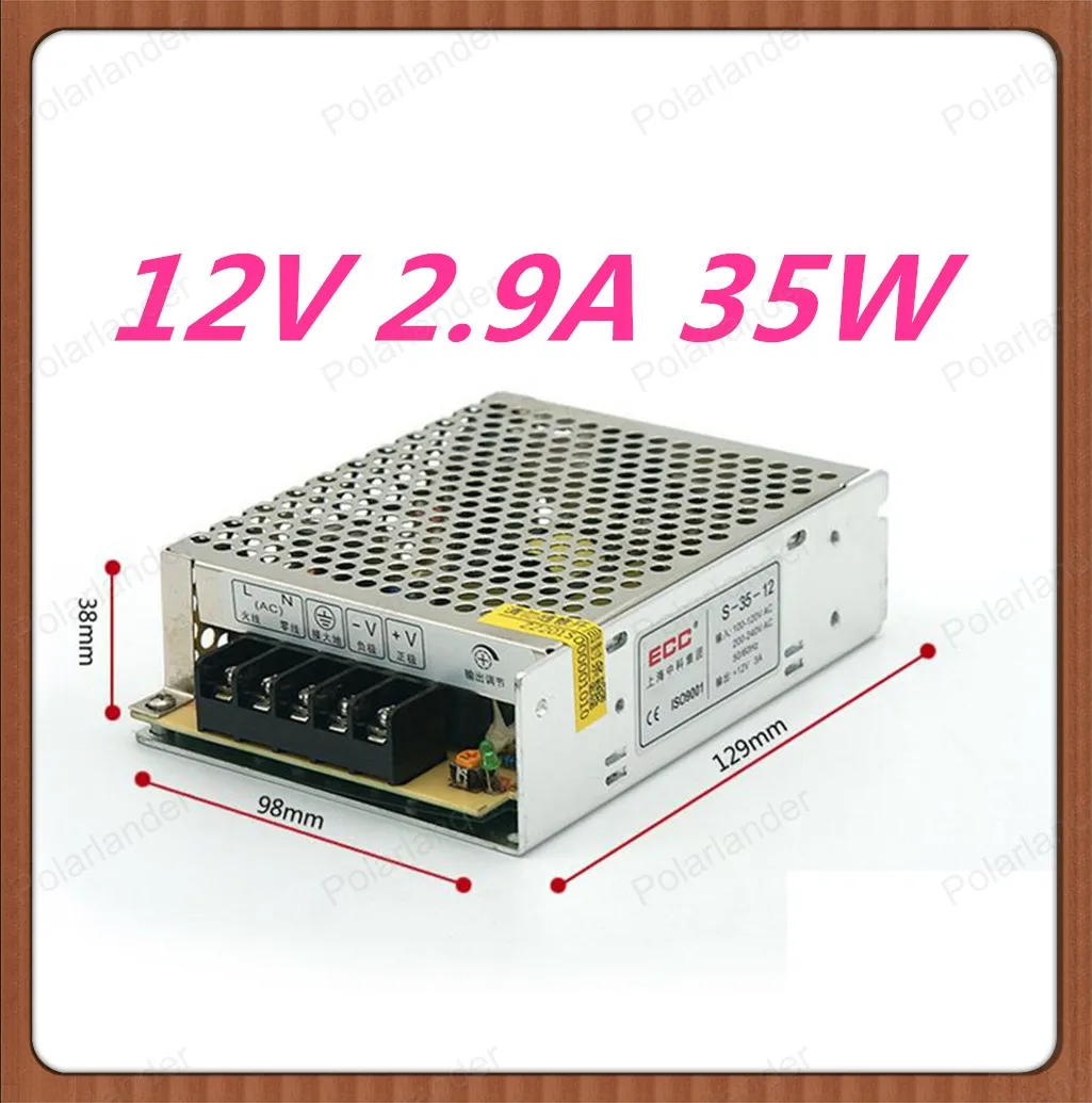 

high quality Switching Power Supply Driver 35W 12V 2.9A for LED Strip AC 110-220V Input to DC 12V free shipping