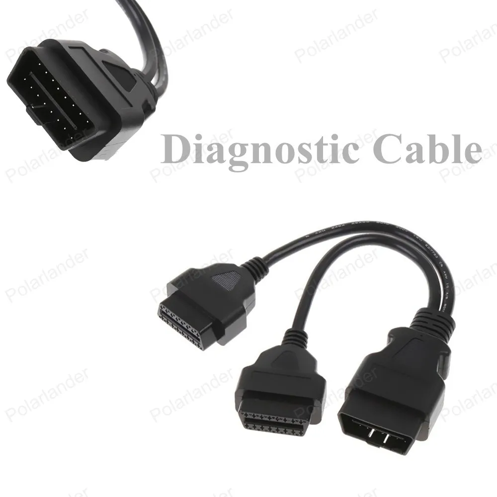 16pin Male to dual Female Diagnostic Adapter Connector Scanner Cable ELM327 OBD2 Extension Cable Adapter
16pin Male to dual Female Diagnostic Adapter Connector Scanner Cable ELM327 OBD2 Extension Cable Adapter