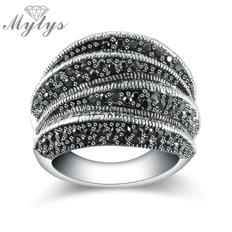 Mytys Brand Black Rings for Women Pave Setting Black Marcasite Blink Blink Ring Fashion Design R1808
Mytys Brand Black Rings for Women Pave Setting Black Marcasite Blink Blink Ring Fashion Design R1808