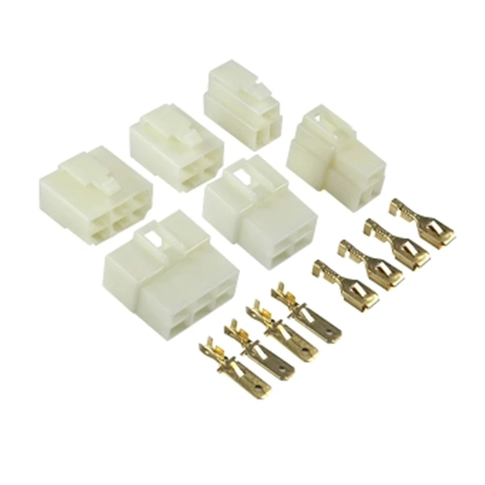 10 Sets 6.3mm Connector 1P/2P/3P/4P/6P/9P Pin Electrical 6.3 Connector Kits Male Female Socket Plug for Motorcycle Car
10 Sets 6.3mm Connector 1P/2P/3P/4P/6P/9P Pin Electrical 6.3 Connector Kits Male Female Socket Plug for Motorcycle Car