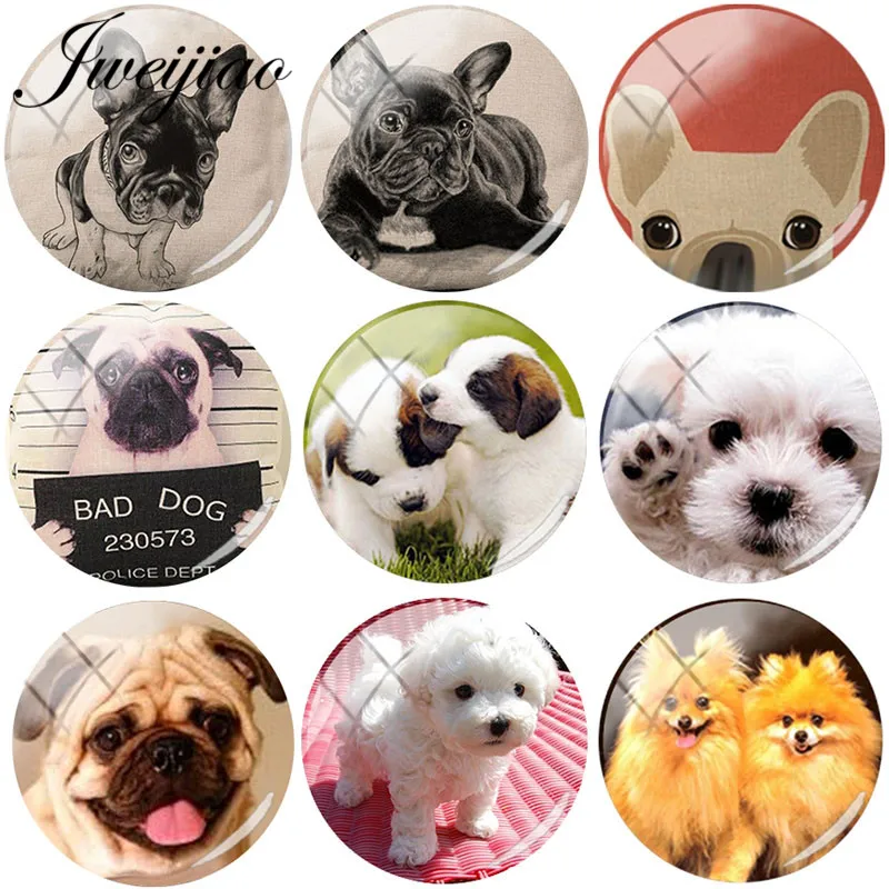 JWEIJIAO French Bulldog Cocker Spaniel Glass Cabochon DIY Round Bead Jewelry For Pendant Bracelet Necklace Keychain Accessories
JWEIJIAO French Bulldog Cocker Spaniel Glass Cabochon DIY Round Bead Jewelry For Pendant Bracelet Necklace Keychain Accessories