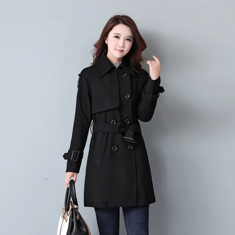 2018 Autumn And Winter fashion women's woolen coat elegant OL thicken trench long sleeve female outerwear Overcoat with Belt
2018 Autumn And Winter fashion women's woolen coat elegant OL thicken trench long sleeve female outerwear Overcoat with Belt