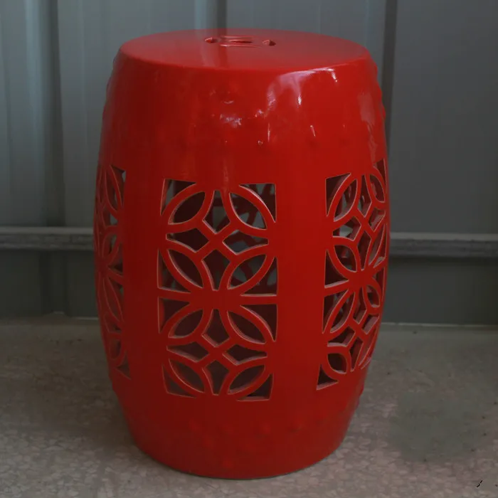 Jingdezhen Ceramic Stool Red Hollow Round Ceramic Drum Stool Balcony Toilet home decoration porcelain Stool
Jingdezhen Ceramic Stool Red Hollow Round Ceramic Drum Stool Balcony Toilet home decoration porcelain Stool