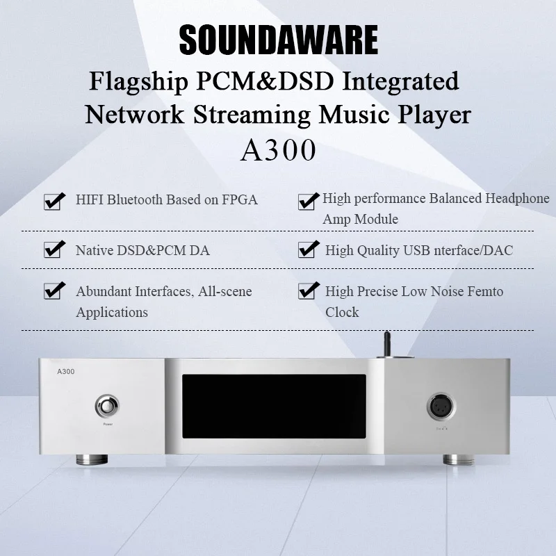 Soundaware флагманский PCM & DSD Встроенный сетевой потоковый музыкальный плеер A300