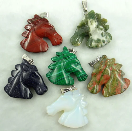 6Pcs Natural stone Quartz crystal tiger eye Turquoises Hand carved Horse head pendant for diy jewelry Making necklace
6Pcs Natural stone Quartz crystal tiger eye Turquoises Hand carved Horse head pendant for diy jewelry Making necklace