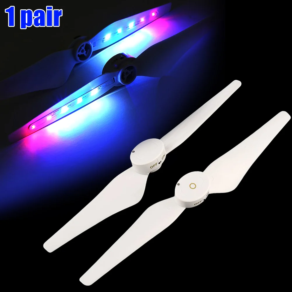 1 Pairs USB Charging LED Flash Propellers for DJI Phantom 4 4A 4P Series Drone BM88