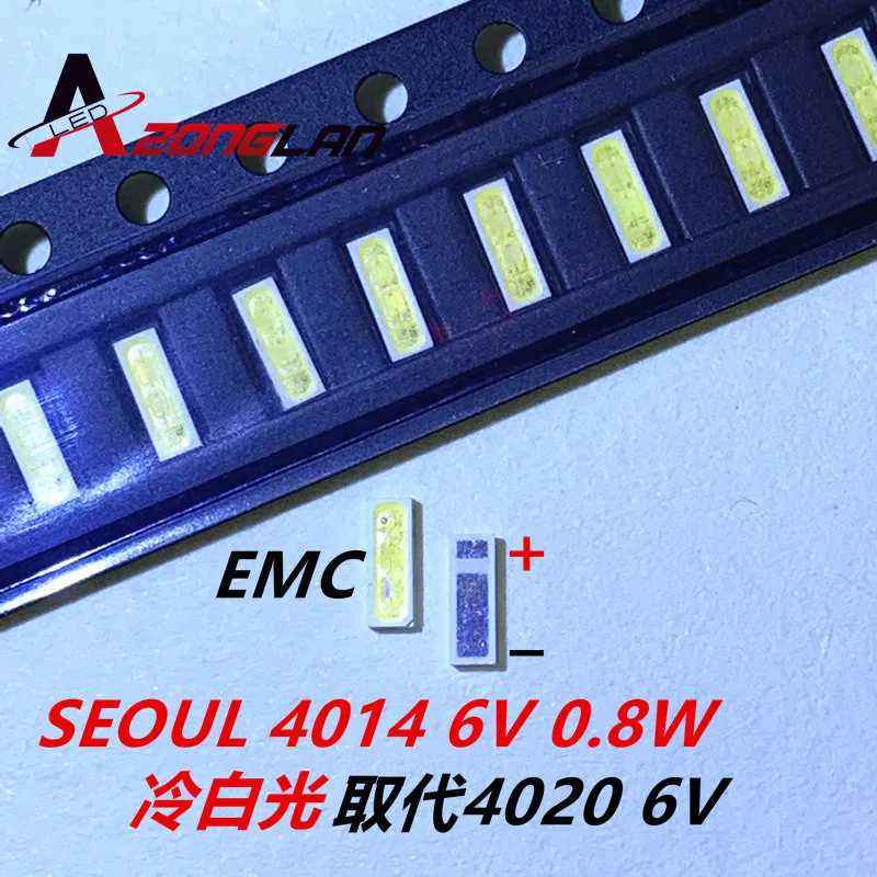 Сеульский SMD LED 4014 6V 1W холодный белый Заменить 4020 для подсветки телевизора 4000