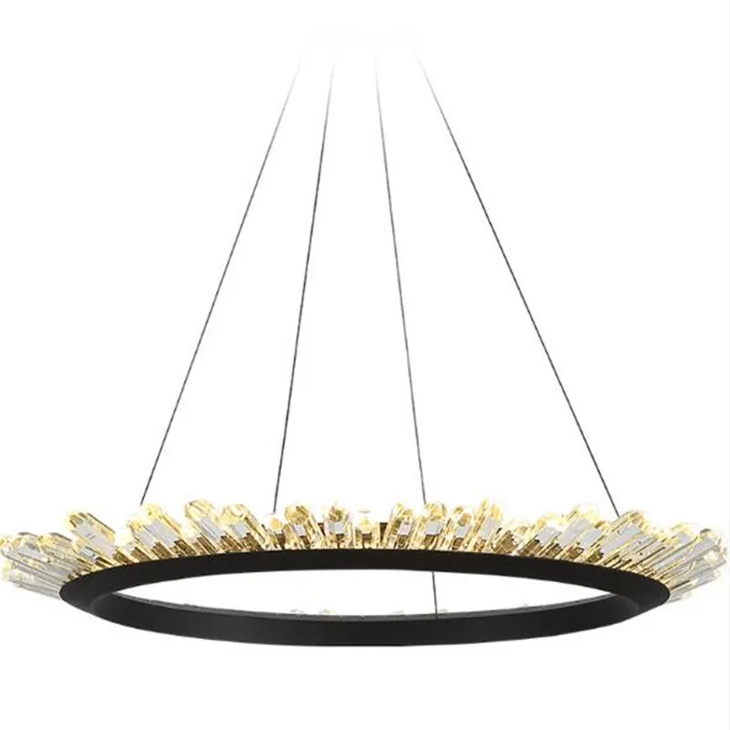 Modern Luxurious Crystal Crown Led Pendant Light for Foyer Dining Room Bedroom Round Suspension Lamp 50/60/80/100cm 2338 | Лампы и