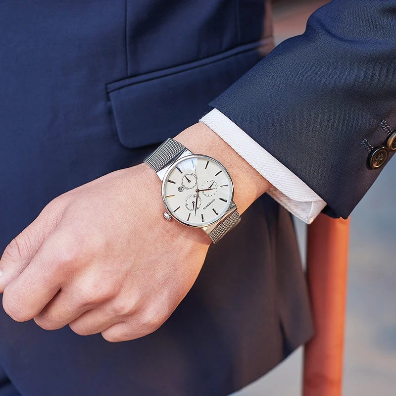Classy Mens Wristwatches Stainless Steel Mesh Band Watch Men Ultra-Thin Minimalist Dial Date Waterproof Sports Quartz Male Clock
Classy Mens Wristwatches Stainless Steel Mesh Band Watch Men Ultra-Thin Minimalist Dial Date Waterproof Sports Quartz Male Clock