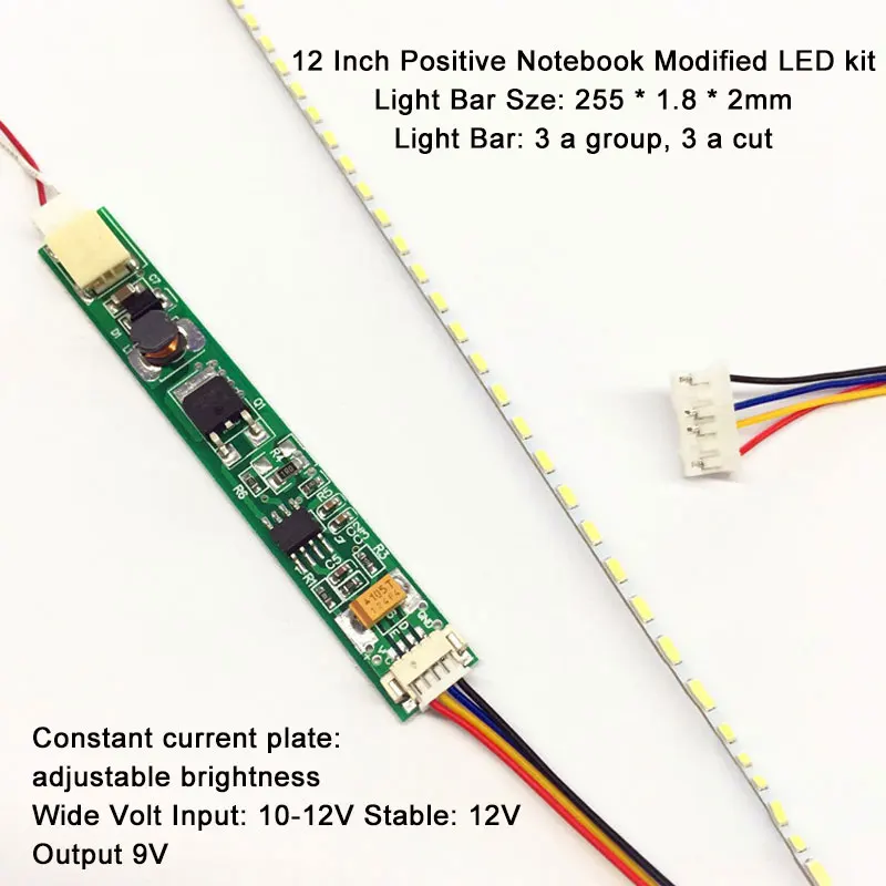 12 Inch 12.1 Inch LCD/Notebook CCFL Lamp Modified LED Backlight Strip Adjustable Brightness Light Strip+Constant Flow Plate Kit
12 Inch 12.1 Inch LCD/Notebook CCFL Lamp Modified LED Backlight Strip Adjustable Brightness Light Strip+Constant Flow Plate Kit