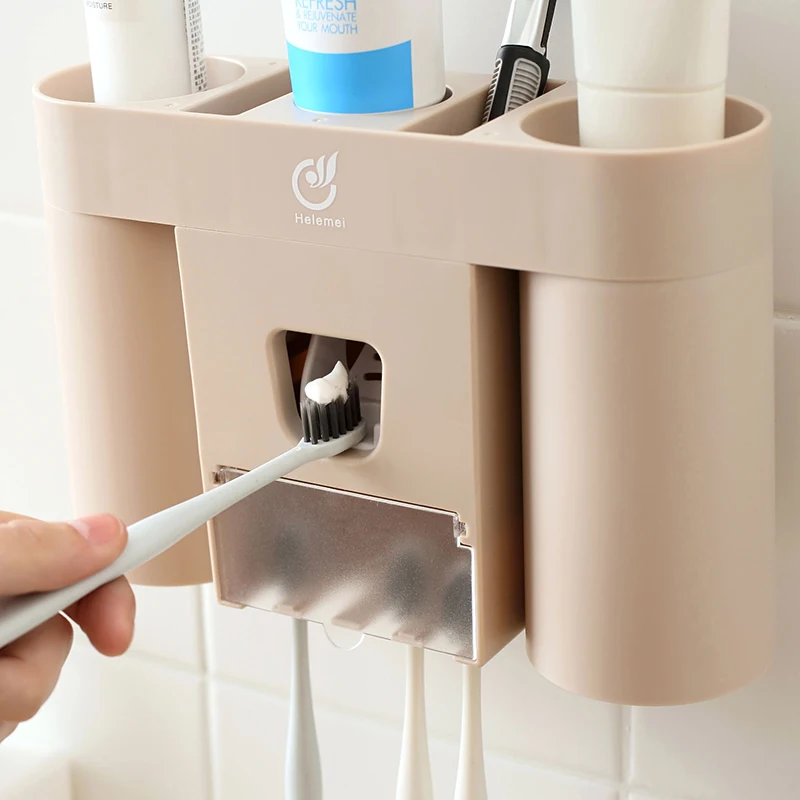 Bathroom Accessories Wall Mount Automatic Toothpaste Extruder Toothbrush Holder Box + Two Rinse Cups Bathroom Shelf
Bathroom Accessories Wall Mount Automatic Toothpaste Extruder Toothbrush Holder Box + Two Rinse Cups Bathroom Shelf