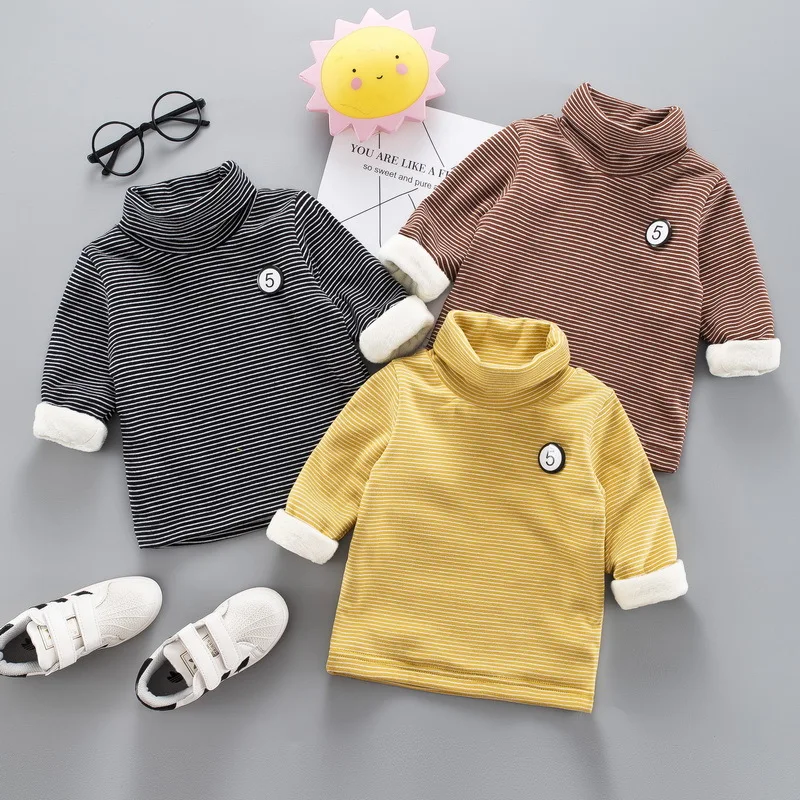 Children T-shirt Boys Winter Thicken T-shirts Girls Stripe color Long Sleeve Tops Cotton High Collar Girls Boys Christmas Shirt
Children T-shirt Boys Winter Thicken T-shirts Girls Stripe color Long Sleeve Tops Cotton High Collar Girls Boys Christmas Shirt