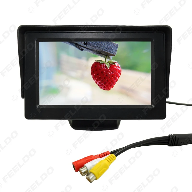 FEELDO Car 4.3" LCD Monitor 8-Sensor Parking Sensor 2x Mini CCD Camera Dual Visual Rearview Video Radar System #FD-1631 | Автомобили и