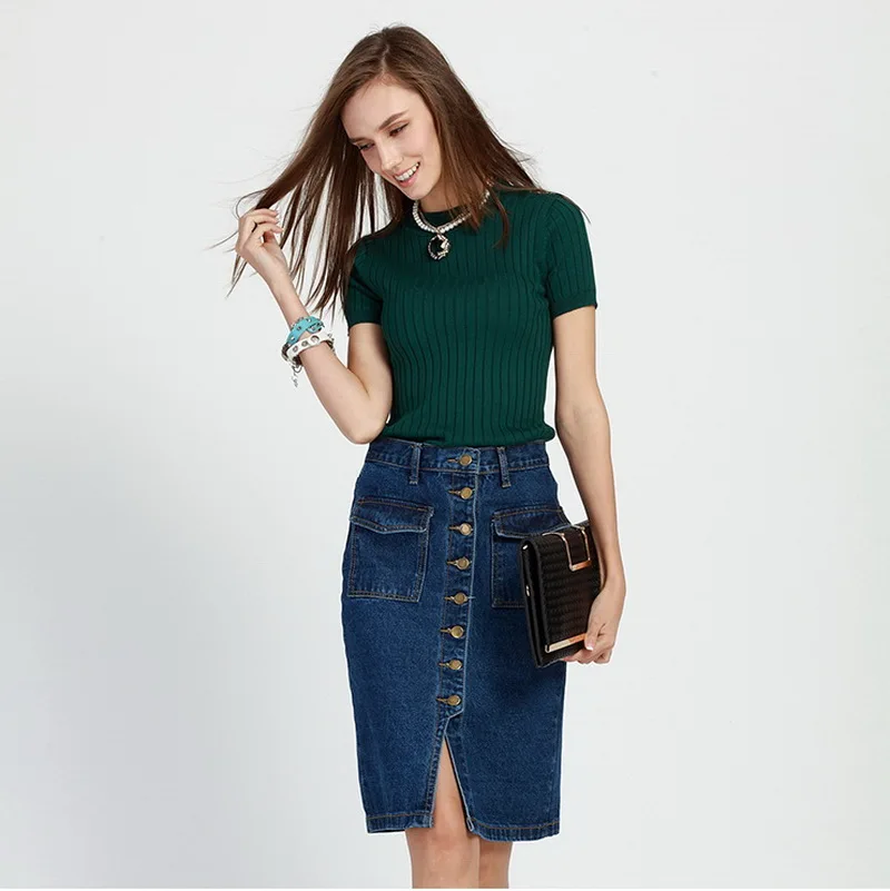 2017 New Arrival Denim Skirts Womens Silm Pencil Jeans Front Button Skirt For Women Blue Plus Size LY408
2017 New Arrival Denim Skirts Womens Silm Pencil Jeans Front Button Skirt For Women Blue Plus Size LY408