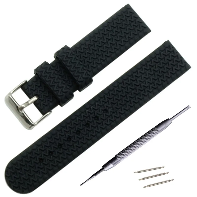 New 16mm 18mm 20mm 22mm Men's Women's Silicone Rubber Watch Strap Band Tread Waterproof Resin + Thicken Buckle +Tool
New 16mm 18mm 20mm 22mm Men's Women's Silicone Rubber Watch Strap Band Tread Waterproof Resin + Thicken Buckle +Tool