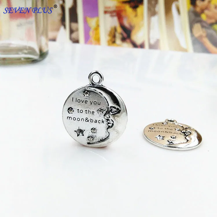 High Quality 20 Pieces/Lot Diameter 23mm Antique Silver Plated Letter Printed Embossed Moon I Love You Charm Pendant
High Quality 20 Pieces/Lot Diameter 23mm Antique Silver Plated Letter Printed Embossed Moon I Love You Charm Pendant