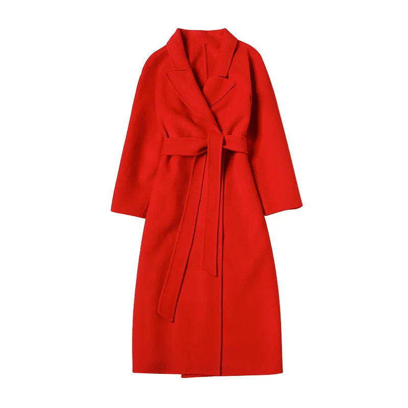 Autumn and winter new stylish trench slim red double-faced cashmere overcoat casual long woolen windbreaker for women 1807016
Autumn and winter new stylish trench slim red double-faced cashmere overcoat casual long woolen windbreaker for women 1807016