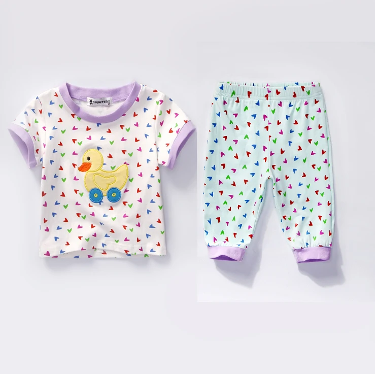 Пижама для маленьких девочек пижама новорожденных новинка 2018 летняя с коротким