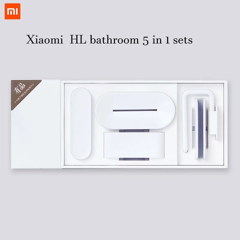 Оригинальный Xiaomi HL Ванная комната 5 в 1 наборы для мыла крюк Коробка хранения и