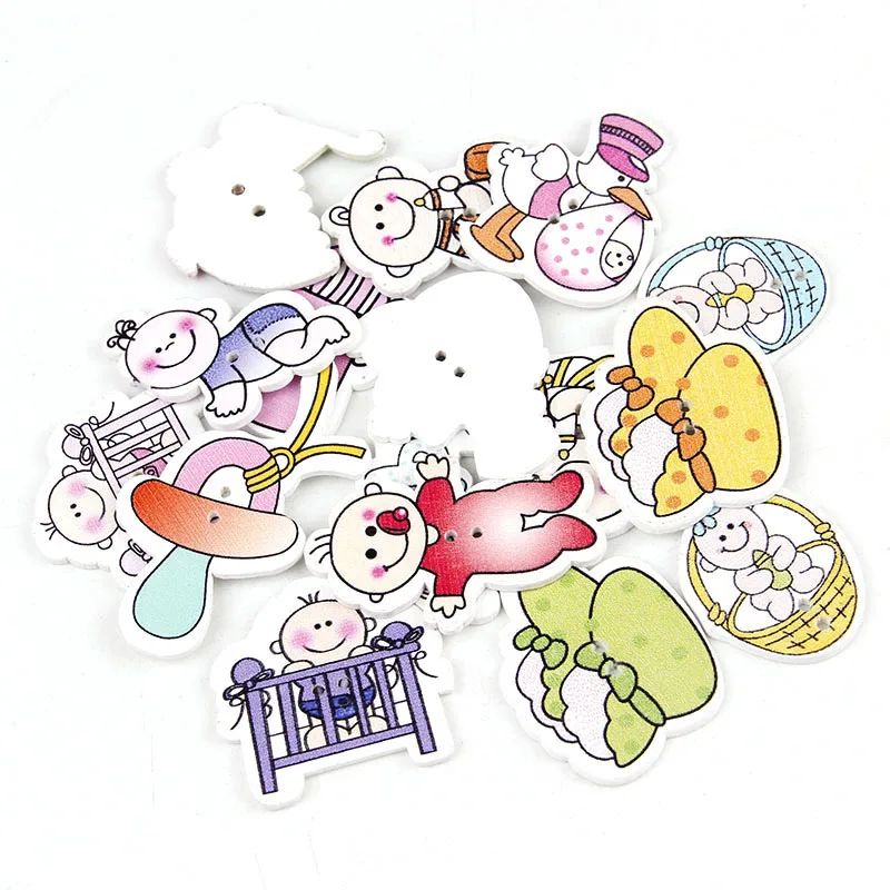 Wholesale 50pcs Random Mixed Baby Series 2 Holes Wood Sewing Buttons Scrapbooking For DIY
Wholesale 50pcs Random Mixed Baby Series 2 Holes Wood Sewing Buttons Scrapbooking For DIY
