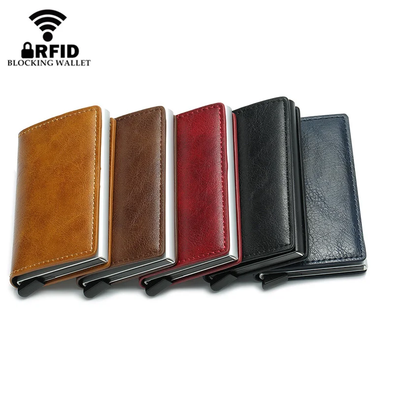 2021 Unisex Vintage Credit Card Holder Rfid Blocking Card Wallet PU Leather Antitheft Security Aluminum Metal Casual Card Case
2021 Unisex Vintage Credit Card Holder Rfid Blocking Card Wallet PU Leather Antitheft Security Aluminum Metal Casual Card Case