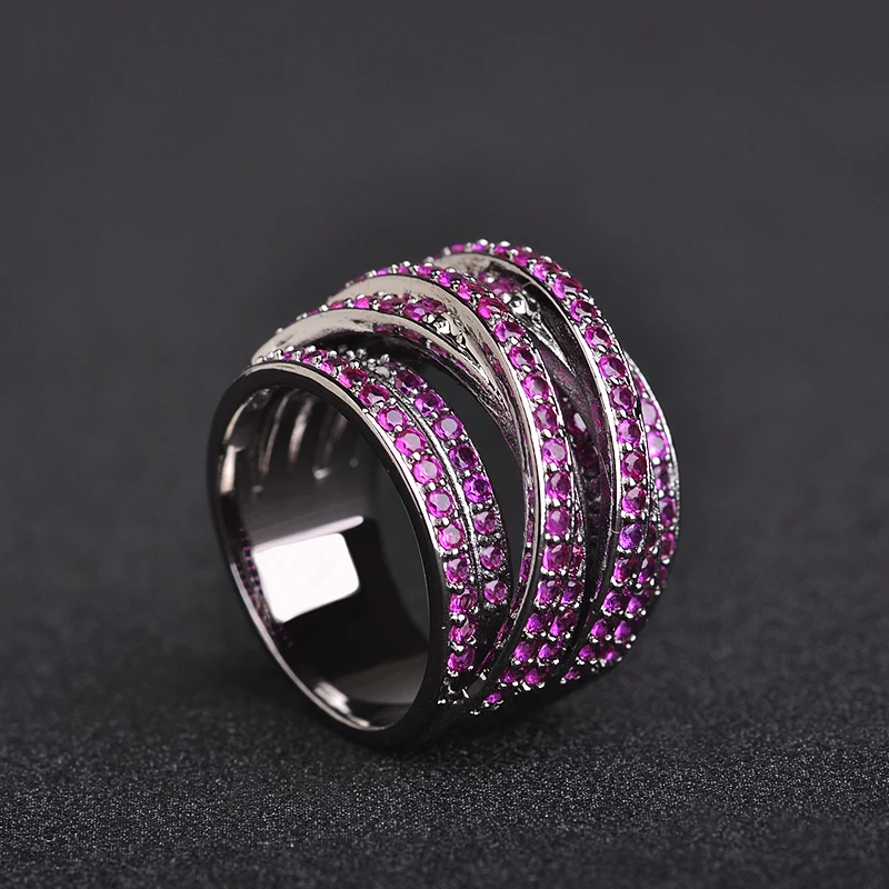 MECHOSEN Black Gun Plated Brass Cubic Zirconia Rings 7 Colors For Women Men anillos Mujer Punk Banquet Jewelry bague goth dota 2
MECHOSEN Black Gun Plated Brass Cubic Zirconia Rings 7 Colors For Women Men anillos Mujer Punk Banquet Jewelry bague goth dota 2